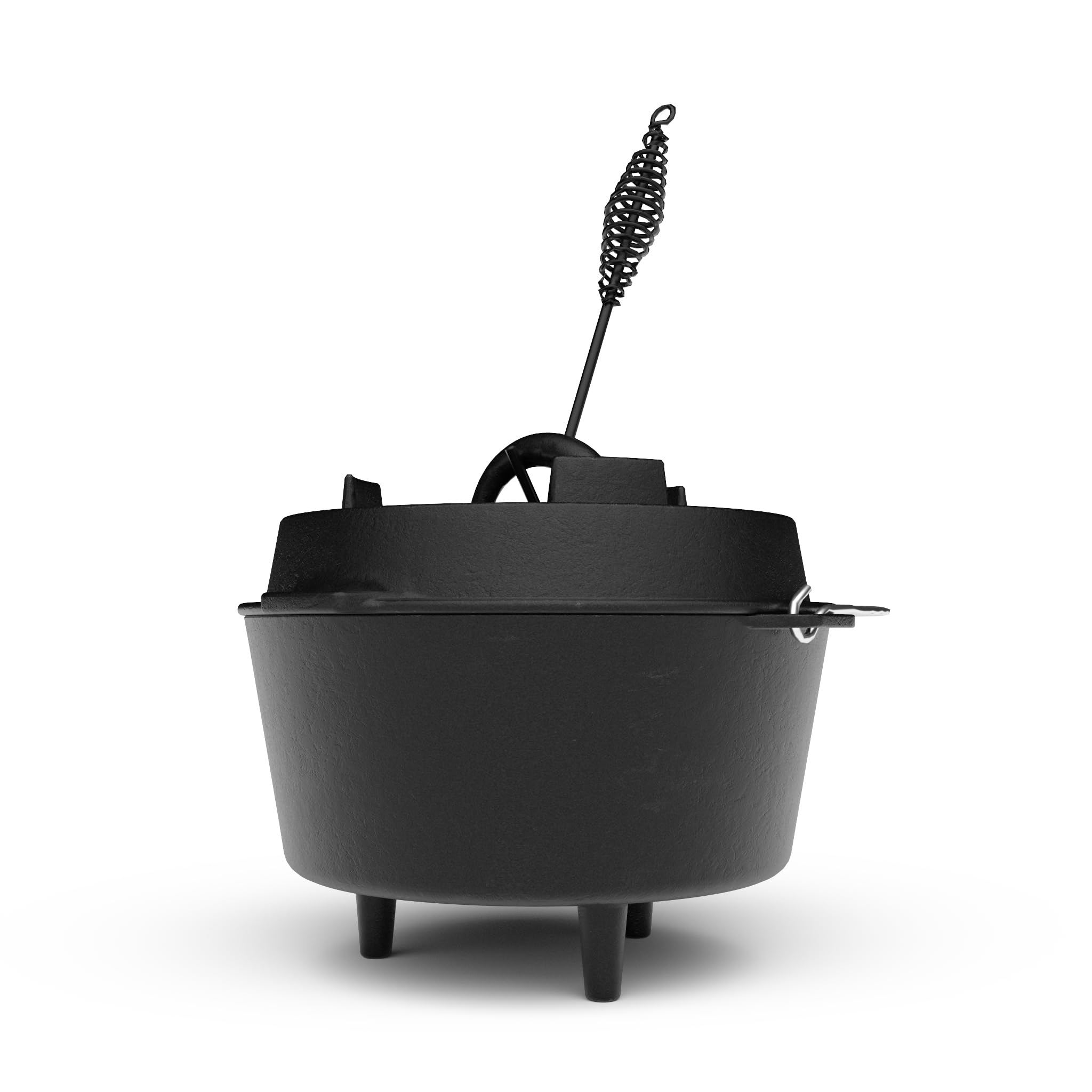 ELITE BBQ Suppenkessel dutch-oven set mit Füßen 6.0 qt, unser Eintopfofen für Kesselgulasch mit dutch oven pan ausgestattet, der Topf aus Gusseisen Hexenkessel Gulaschkessel Schmortopf dutsch-oven