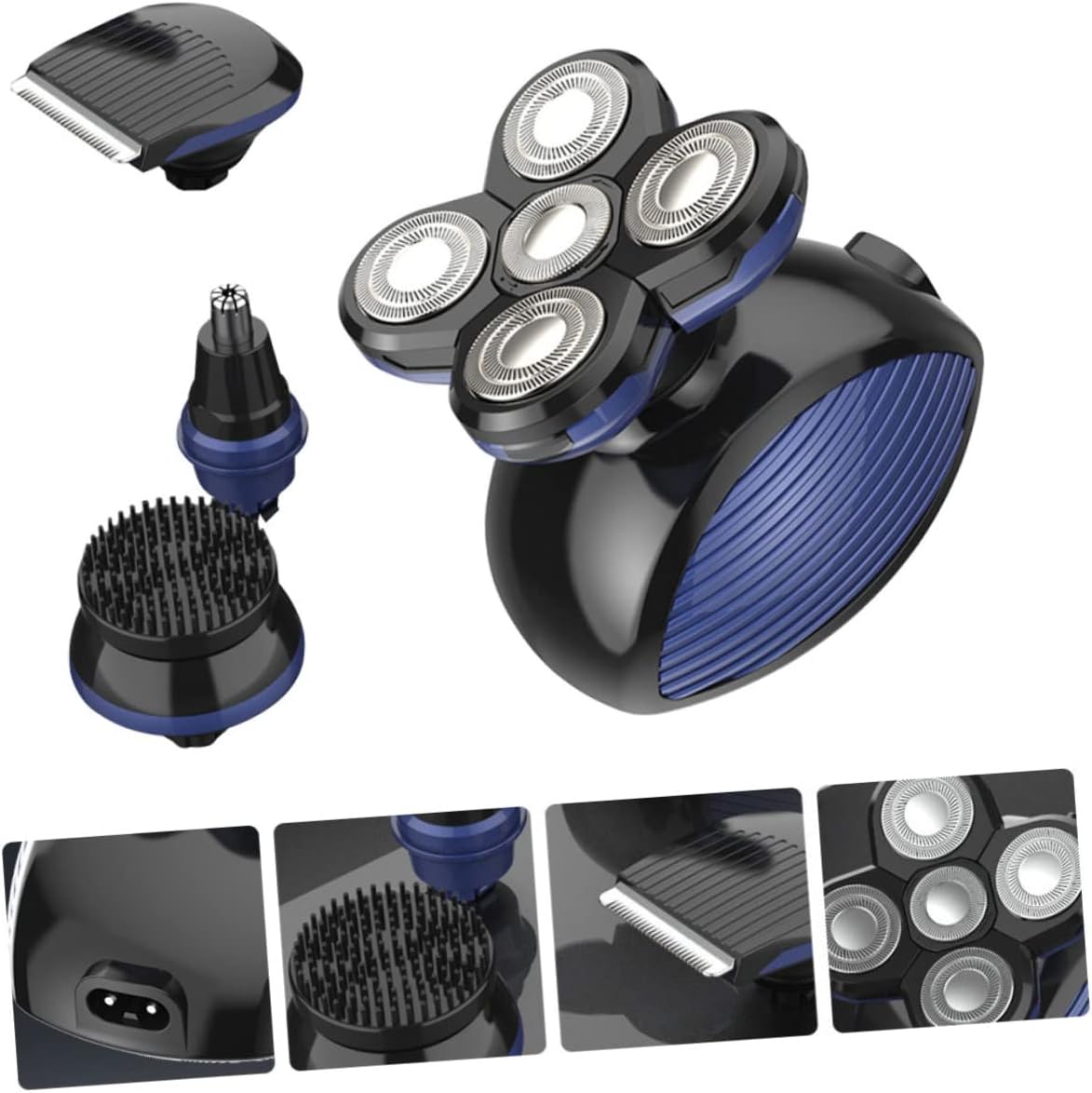 Happyyami 5-in-1 Electric Trimmer for Men USB Rechargeable Mini Shaving Razor Compact Hair Removal Machine Beard and Nose Hair Trimmer Lightweight and Portable