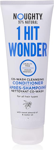 Noughty 1 Hit Wonder Cleansing Conditioner and Co-Wash with Sweet almond oil & castor oil, 97% Natural Sulphate Free Vegan Haircare, Non Foaming 2 in 1 Shampooing Conditioner (250ml)
