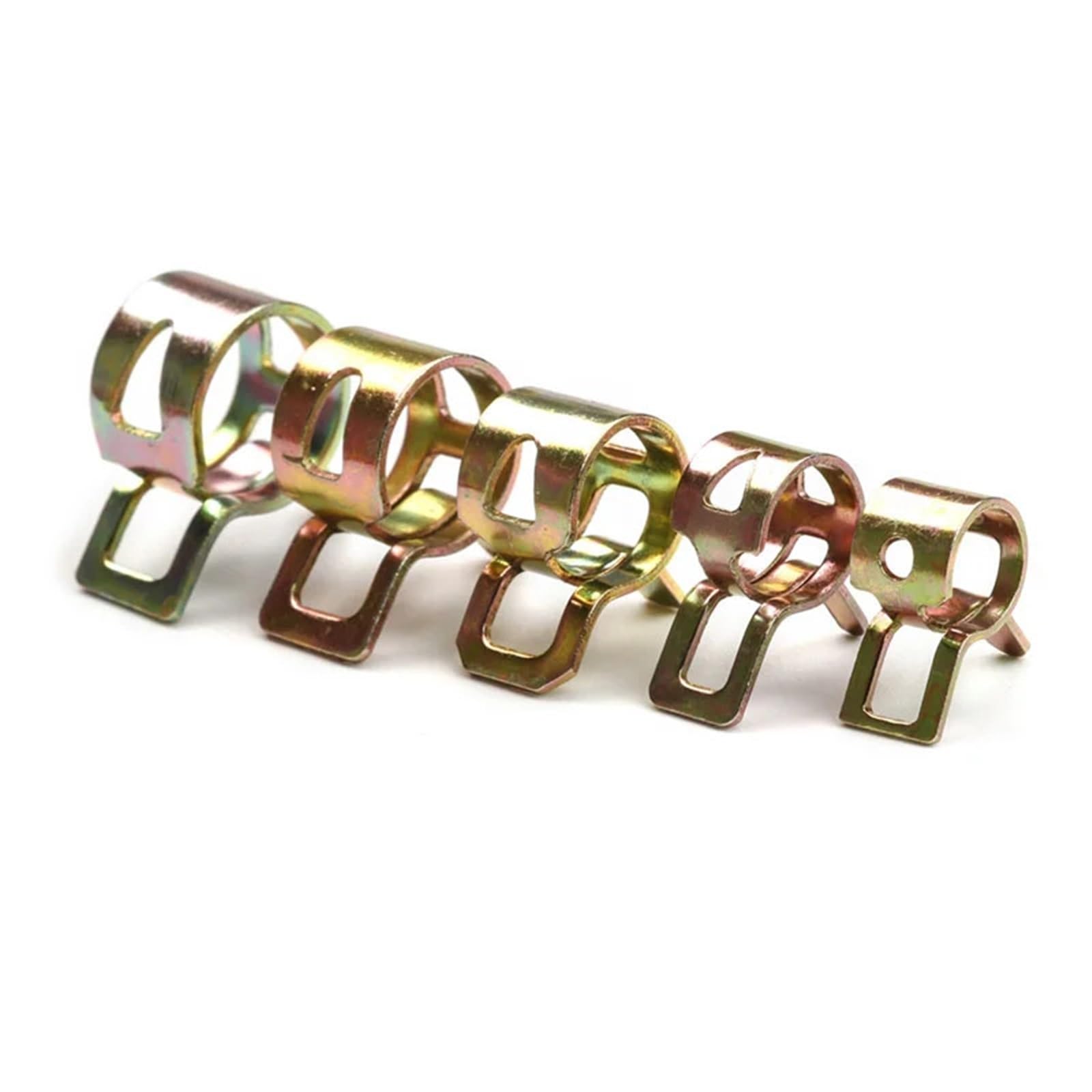 Rtgcx One Color 100Pcs Spring Hose Clamps 6-17Mm/6-22Mm Zinc Plated Spring Clip Fuel Line Hose Water Pipe Air Tube Clamps Fastener Pipe Clamps