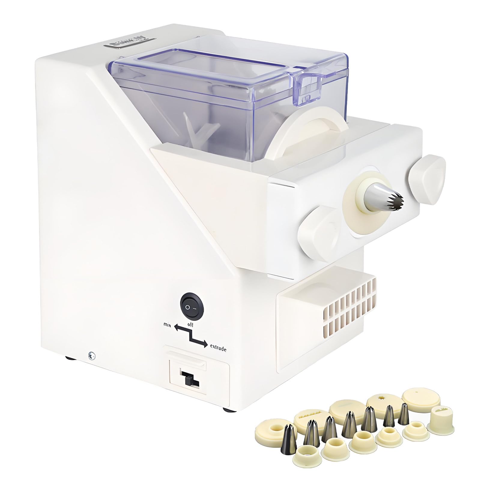 DNEPEI Compact Automatic Cookies Making Machine – 8 Nozzles + 6 Cookie Molds, 180W, Space Saving Design, Easy Storage, for Home Bakers & DIY Lovers