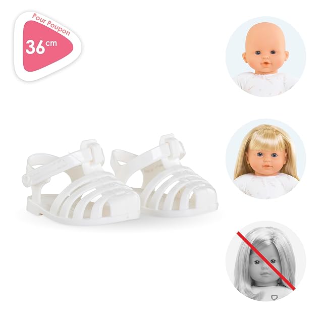 Foto 3 de 7 de Corolle Sandalias Blancas, Zapatos, para Muñeca, 36 cm, 9000141610