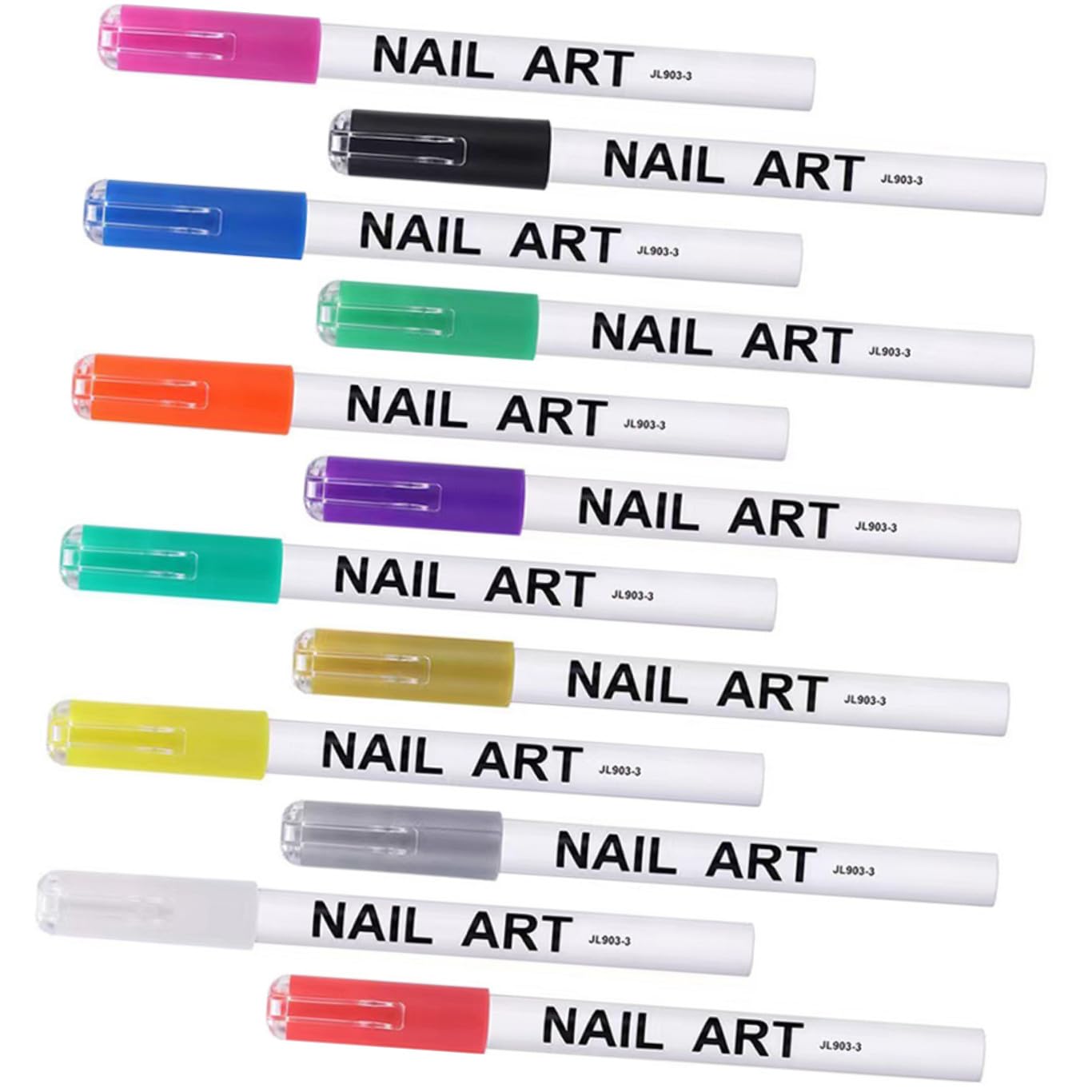 3D Nail Drawing Pens 12-Pack Colorful Nail Art DIY Painting Tools for Women Manicure Pen Set Fine Tip
