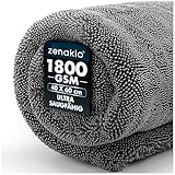 ZENAKIO Auto Trockentuch L - 40x60 cm - 1800 GSM Ultra Saugstarkes Mikrofasertücher Auto für Autopflege und Motorrad