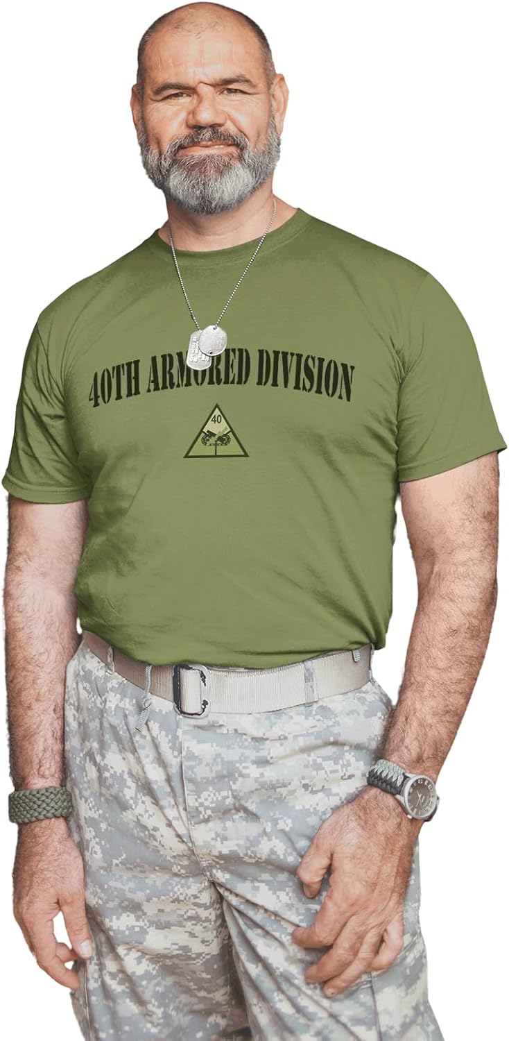 Military Productions US Army 40th Armored Division Subdued T-Shirt Officially Licensed