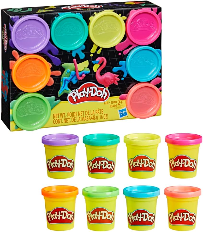 Play-Doh, Neon Colors Kids Modeling Dough - 8 Jar Toy Set - Ages 2 & Up