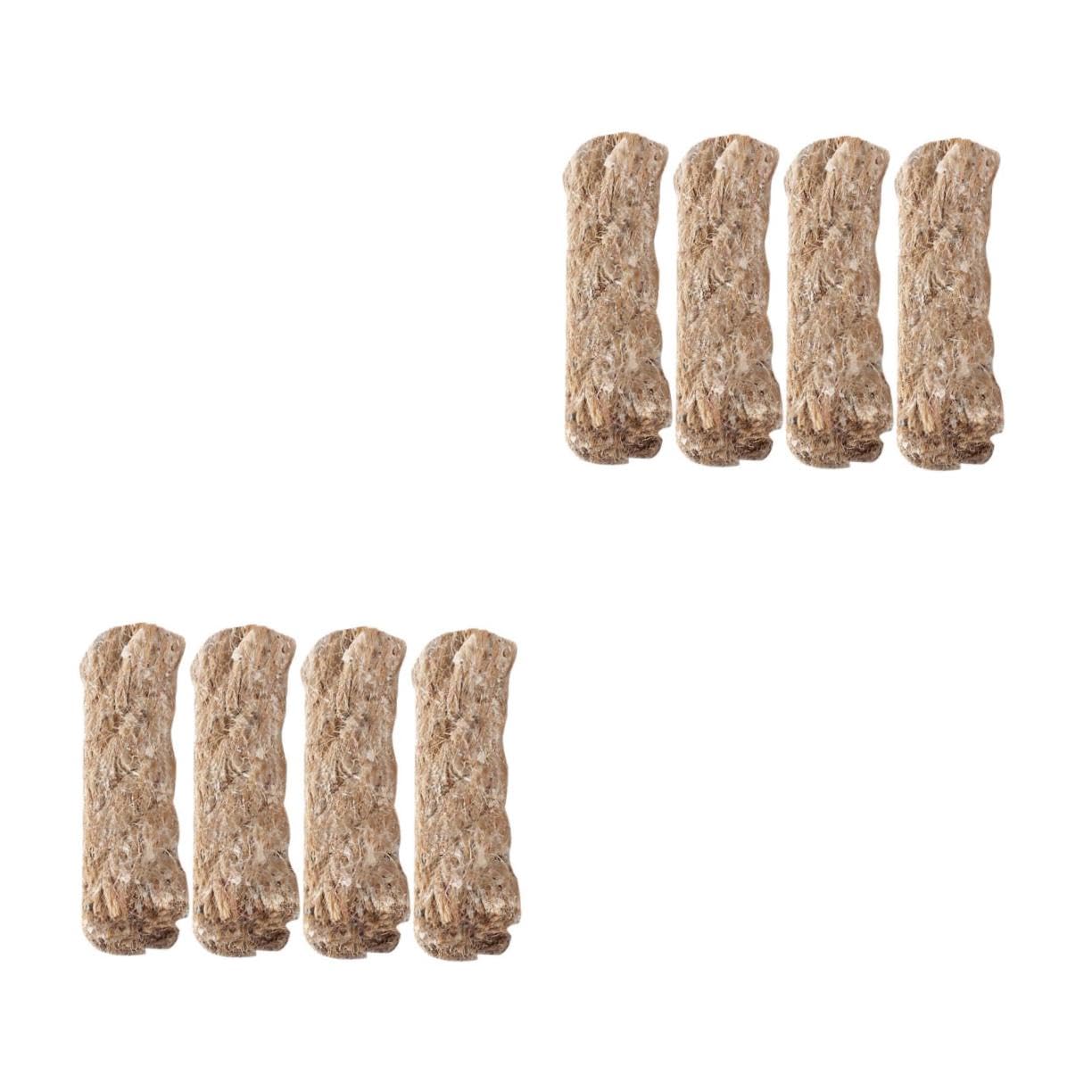 Toddmomy 8pcs Jute Fire Starter Ropes for Outdoor and BBQ Natural Wick Cord for Lighting Any Weather