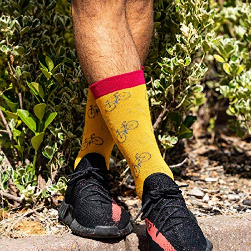 LilyRosa Mens Cycling Socks Bicycle Bike Boys 6-11 Bamboo Mix Box 3 Pairs - Image 5