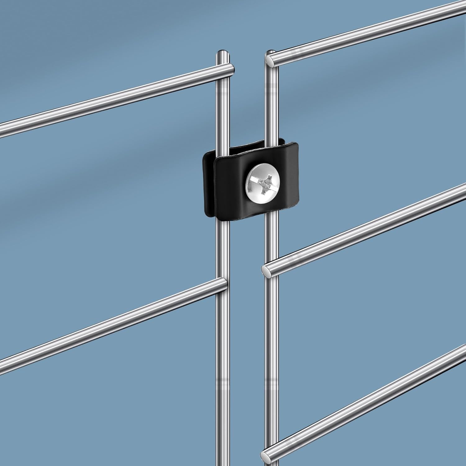 Therwen 100 Pcs Black Gridwall Wire Grid Panel Connector with Screws Metal Joining Clip Accessories for Wall Grid Panels