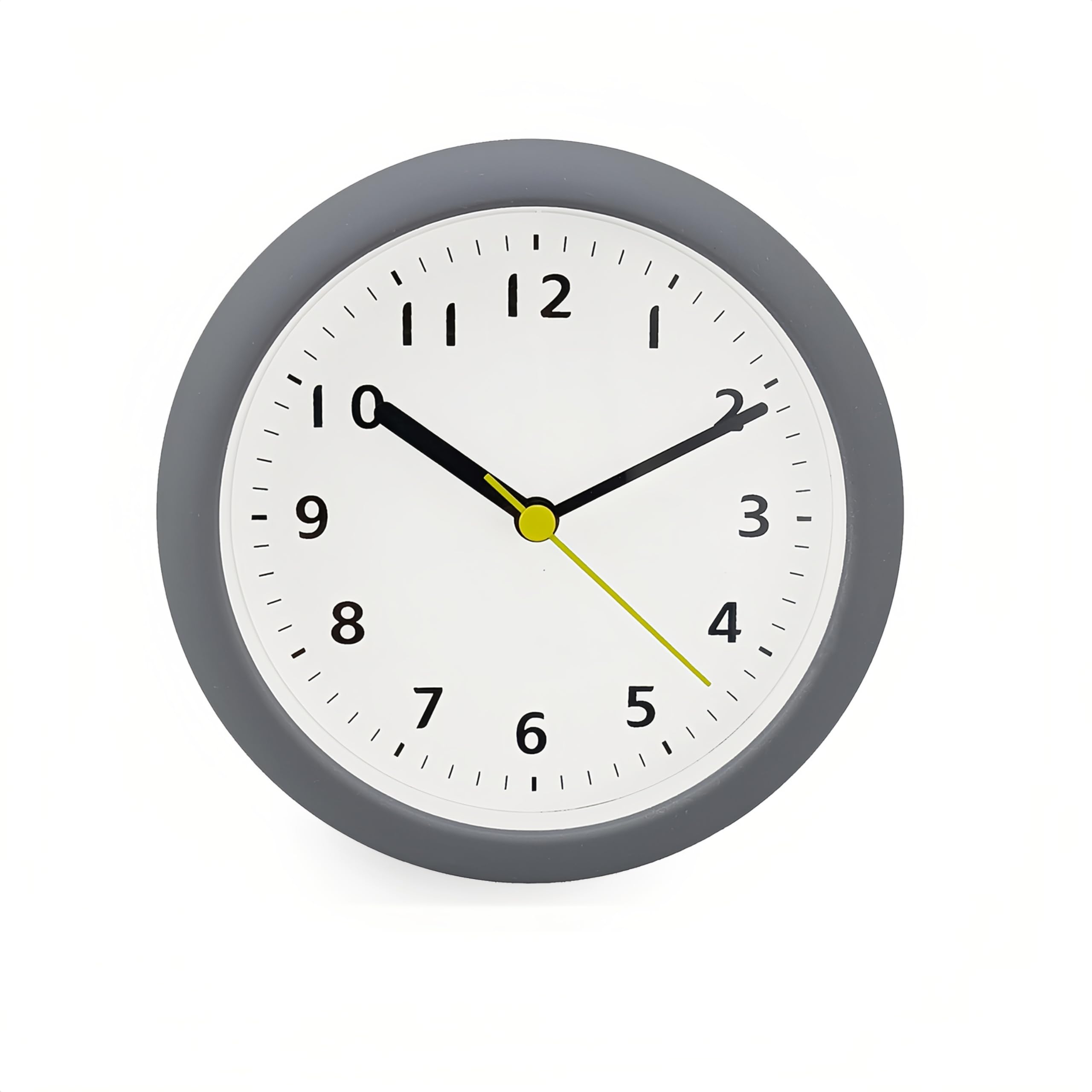 Orologio da Doccia Silenzioso, Impermeabile, Senza Tic, Funzionante a Batteria, con Supporto Pieghevole con Foro per Gancio e Ventosa in PVC per Bagno Camera da Letto