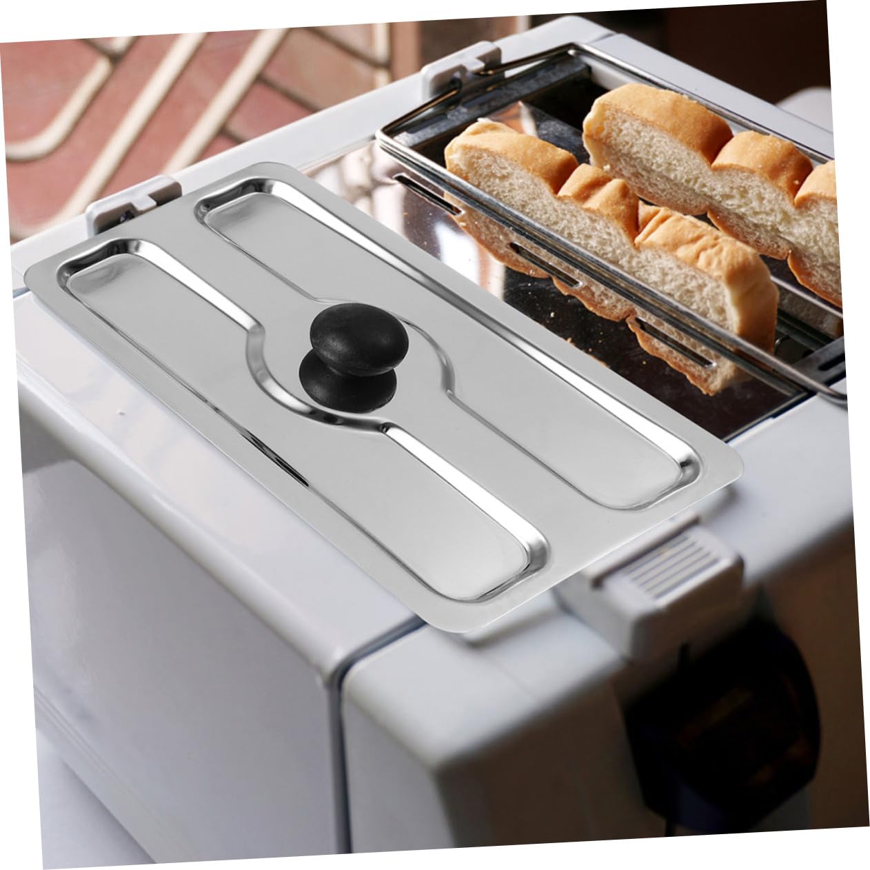 ULTECHNOVO Cubierta para Tostadora Automática de Acero Inoxidable, 2 Unidades, Reutilizable y Resistente, Protector de Cocina Eléctrica Hogar