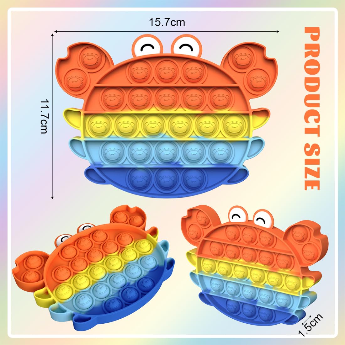 Pop On It Poppit Poppit Fidgettoys Antystresowy Push Bubble Sensoryczna Silikonowa Zabawka Dla Dzieci I Dorosłych (Krab)