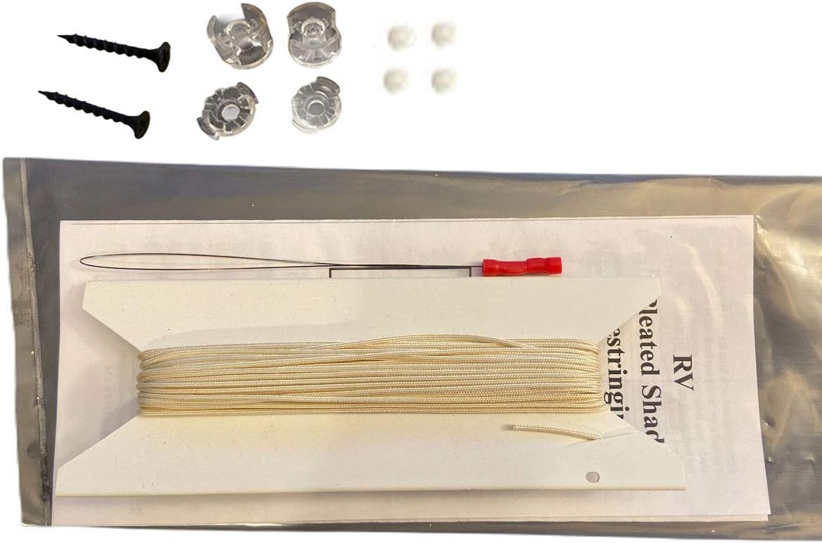 NCMORIN 50 ft Alabaster Cord RV Pleated Shade Restring Kit