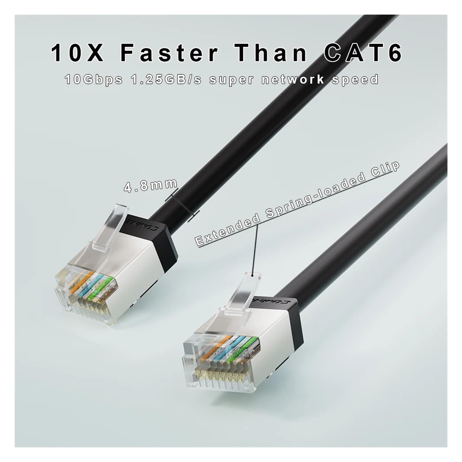 Ethernet-Kabel, Cat6A F/UTP Ethernet-Kabel 10 Gbit/s POE 4,8 mm 0,1–2 m