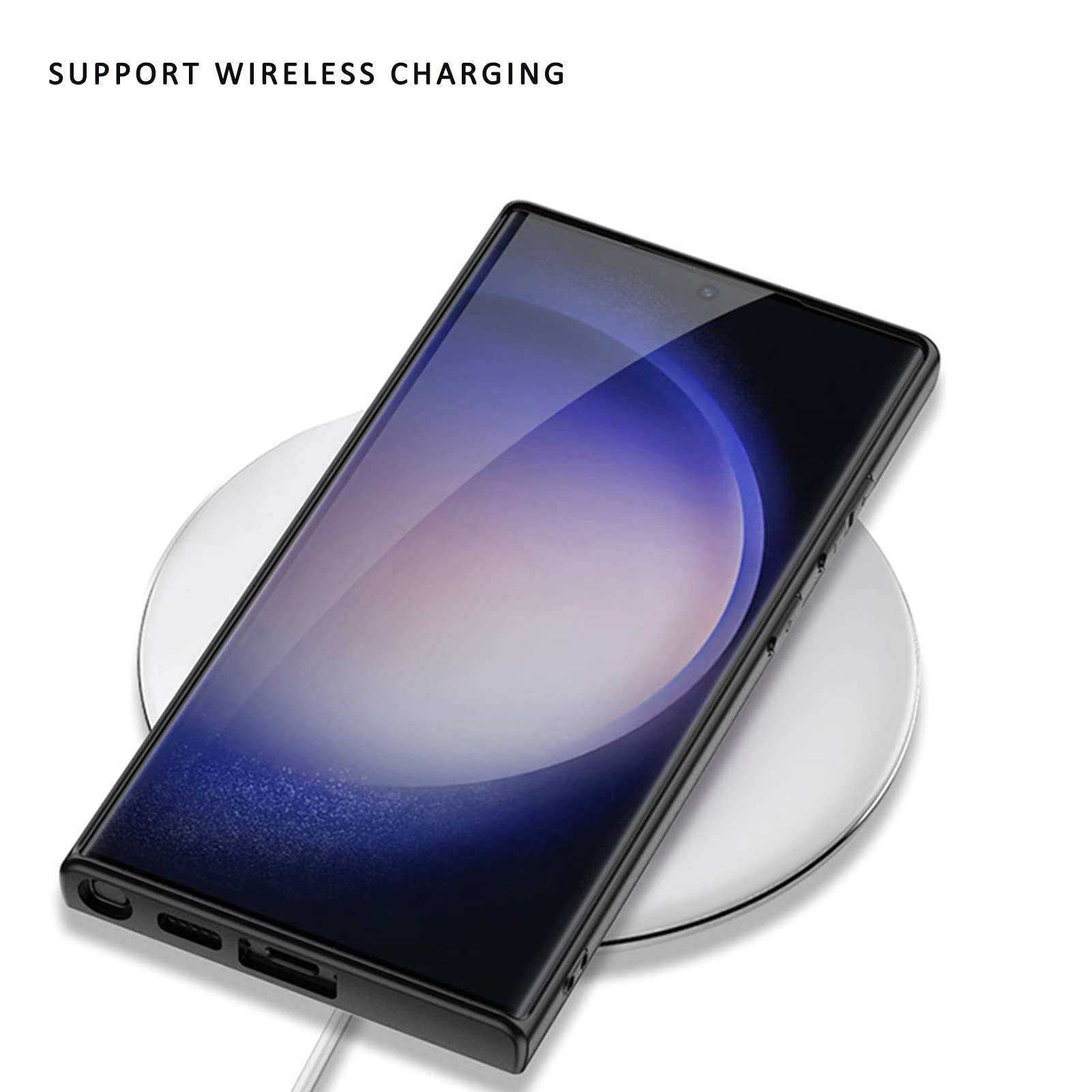 Handyhülle für Samsung Galaxy S23/S23 Plus/S23 Ultra,Anti-Kratzer Kameraschutz Hülle Anti-Fingerabdruck Leder Dünne Stoßfeste Schutzhülle für Kabelloses Laden,Schwarz,S23 Plus