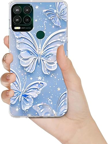 Miniatura 7 de B-wishy Paquete de 2 fundas elegantes con purpurina de mariposa para Moto G Stylus 5G 2021, delgada y suave TPU de lujo, a prueba de golpes, para