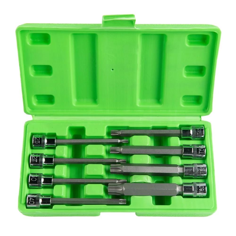 Dsd Tools Green 8Pc 3/8" Dr Cr-V Torx Bit Sockets T25 - T60 110Mm Garages Mechanics Ds1233