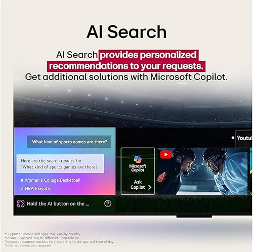 Miniatura 10 de LG 43 pulgadas (modelo 2025) UHD AI UA75 Smart TV HDR10 Bluetooth a7 AI Procesador 4K Gen8 modo de cineasta webOS 25 + montaje en pared compatible