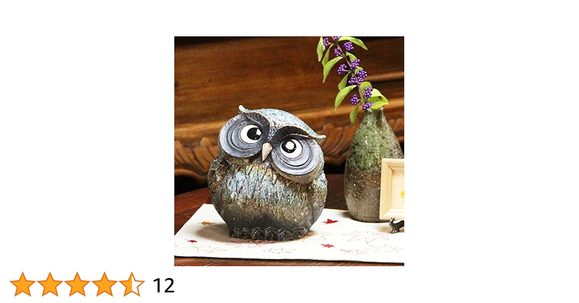 Amazon.co.jp: 信楽焼 首かしげ(青)【fu-0134】 ふくろう 梟