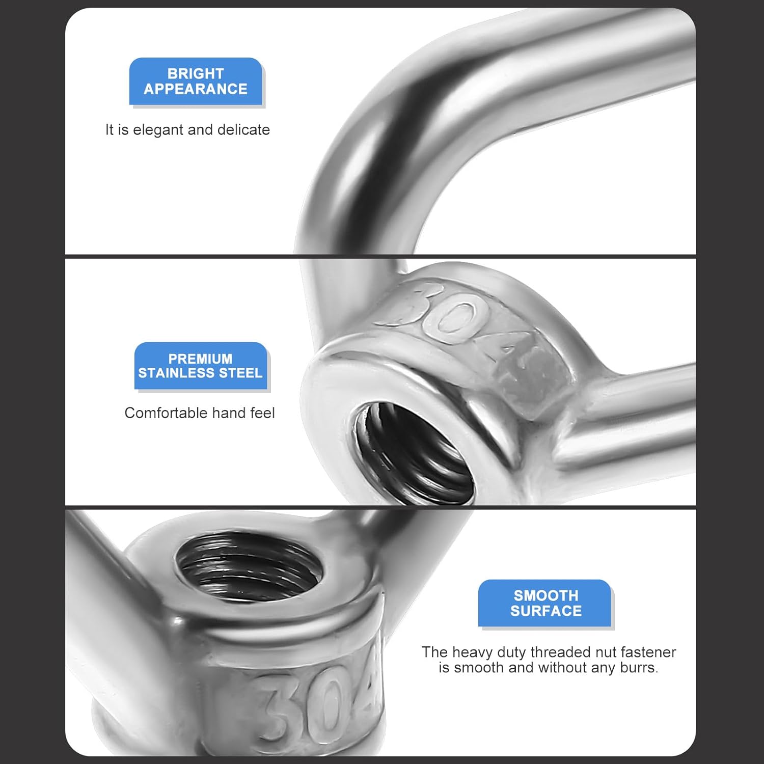Triangle Ring Nut 304 Stainless Steel Threaded Nut Heavy Duty Lifting Eye Sturdy Corrosion Resistant Industrial Fastener for Rigging and Lifting Applications