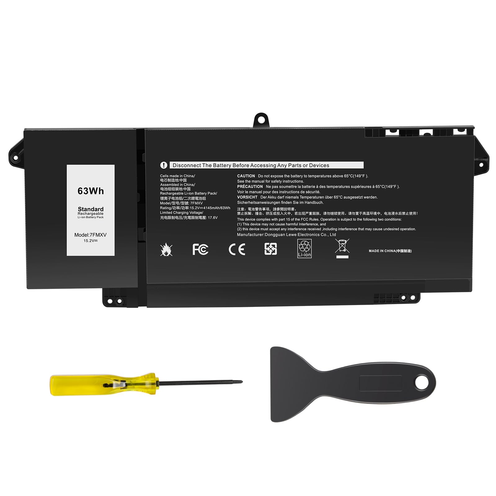 ASUNCELL 15.2V/63Wh 7FMXV Batteria per PC portatile Dell Latitude 5320 Latitude 7320 Latitude 7420 Latitude 7520 7FMXV 0TN2GY TN2GY 9JM71 4M1JN 1PP63 HDGJ8 MHR4G 727CG 0727CG CN-0TN2GY CN-0727CG