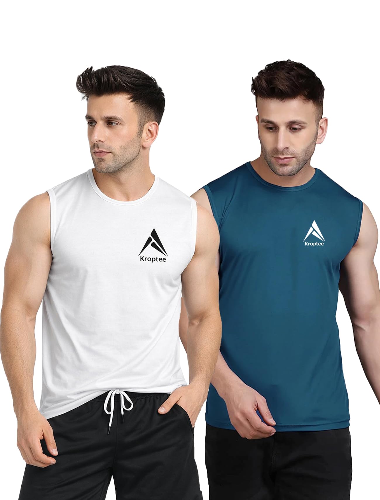 kroptee Stylish Vest for Men |Ganji for Boys - Perfect for Gym Workouts,| Men's Tank Top Regular fit|Cotton Combo Pack of 2 Sports Vest-picture-26