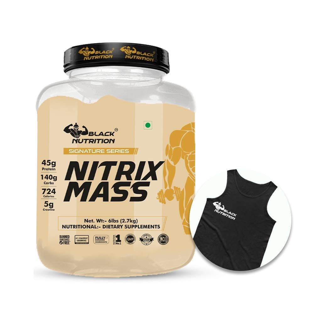 Buy BLACK TION Nitrix Mass & Extreme Weight Gainer [6lbs/2.7Kg, Malt