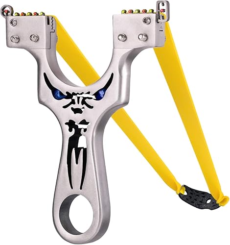 Miniatura 10 de Slingshot Slingshot de metal profesional para caza con bandas de lanzamiento resistentes catapulta de alta velocidad