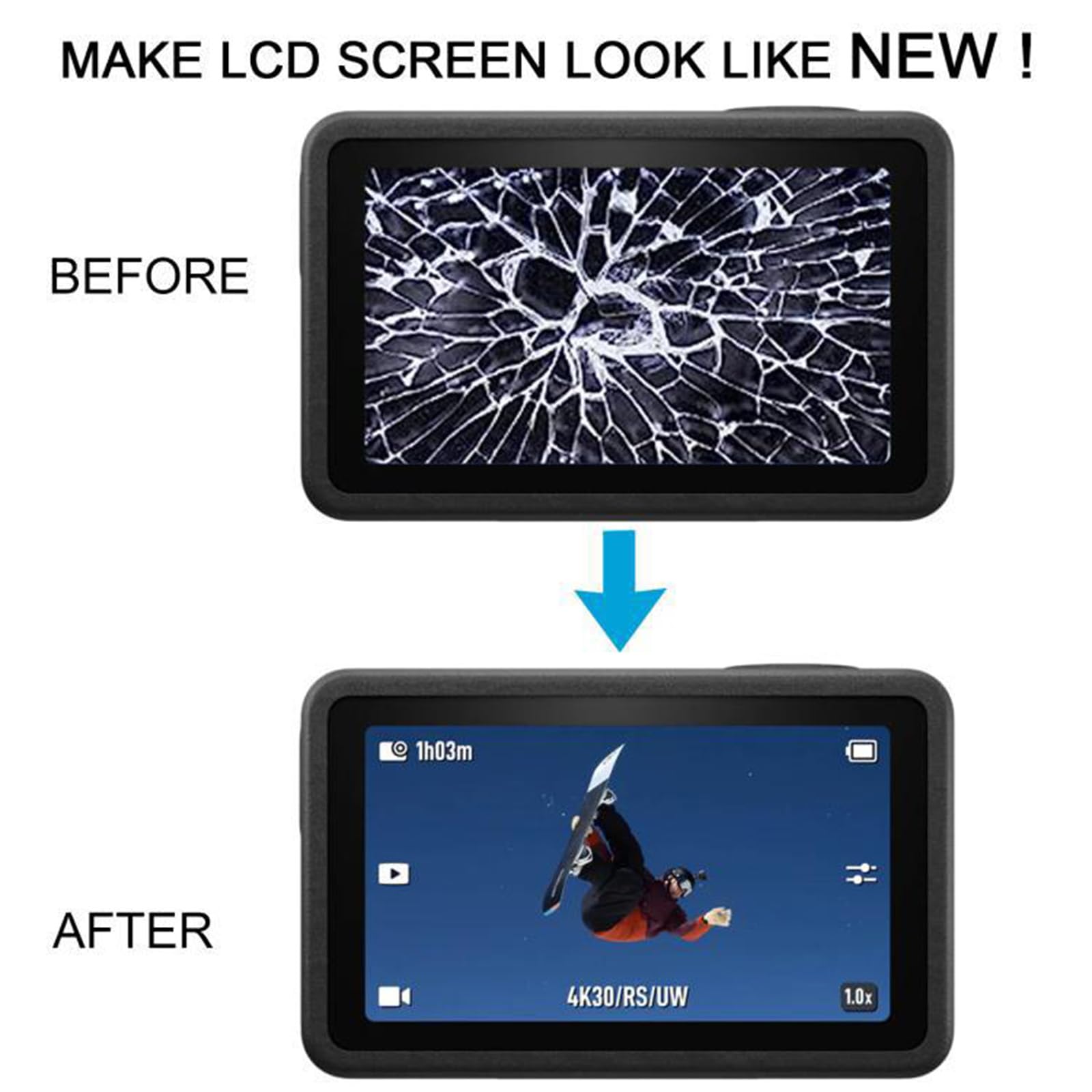Wymień ekran LCD do aparatu Action 5 wymiana tylnego wyświetlacza łatwa instalacja akcesoria fotograficzne profesjonalna kamera