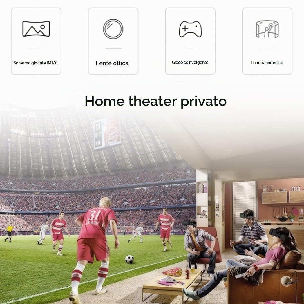 Occhiali VR, Visore Realtà Virtuale, Cuffie 3D VR Compatibile con Tutti Gli, Lente Regolabile per Film e Giochi 3D, per iPhone 13 Pro Max/13 Pro/13/12/11, per Samsung Galaxy S21, Huawei, Xiaomi