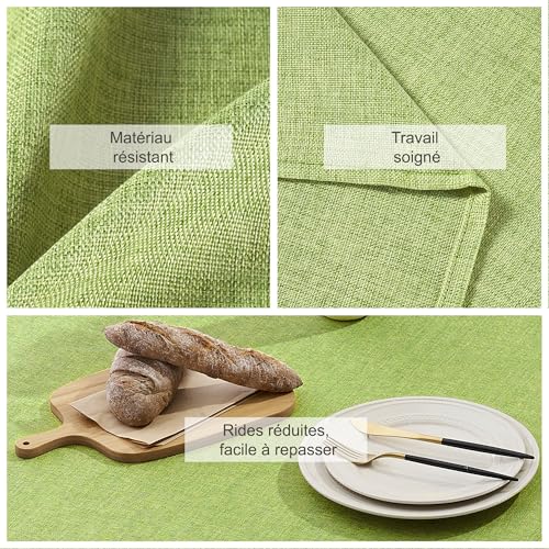 Nappe effet lin Decomira rectangulaire 130x180 cm pour table à manger - 5