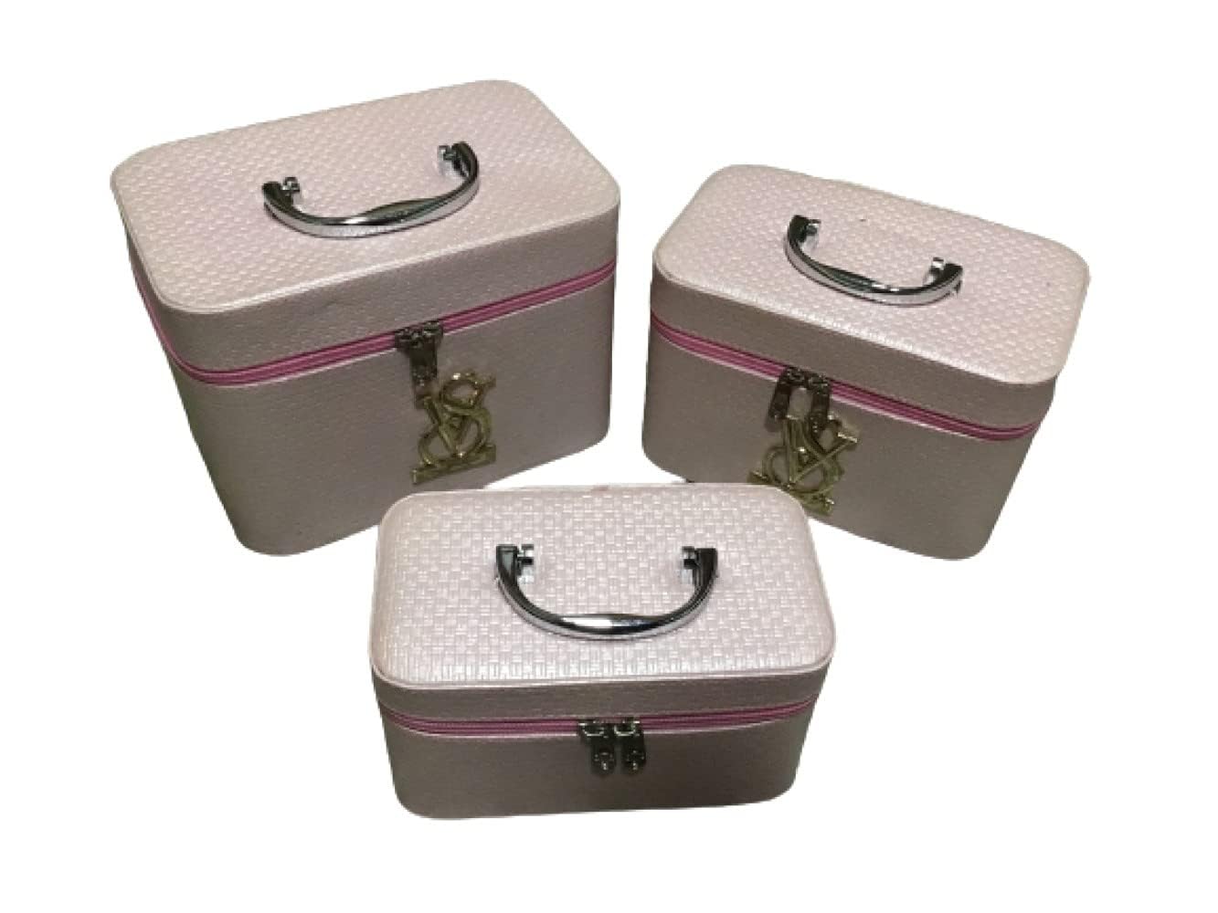 Brings Specially for Women/Girls Set of 3 Family Makeup/Cosmetic/Jewellery/Storage Travel Organiser/Vanity Box, Gift, Home Decor.