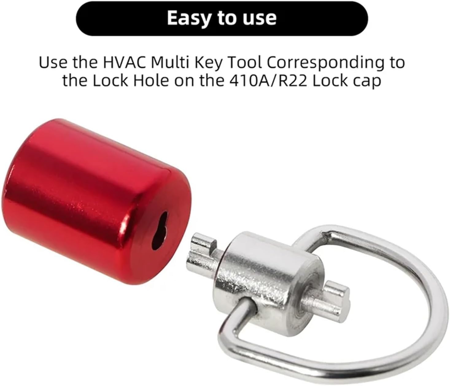 HVAC Locking Cap Key 2PCS HVAC Key Tool Locking for 410A and R22 Refrigerants for Installation and Removal