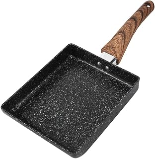 Tamagoyaki Omelette Pan, 7.3" X 6” Nonstick Tamagoyaki Egg Pan Rectangle Egg Frying Pan Japanese Egg Pan Cast Iron Egg Pan Skillet Crepe Pan Mini Frying Pan, Black