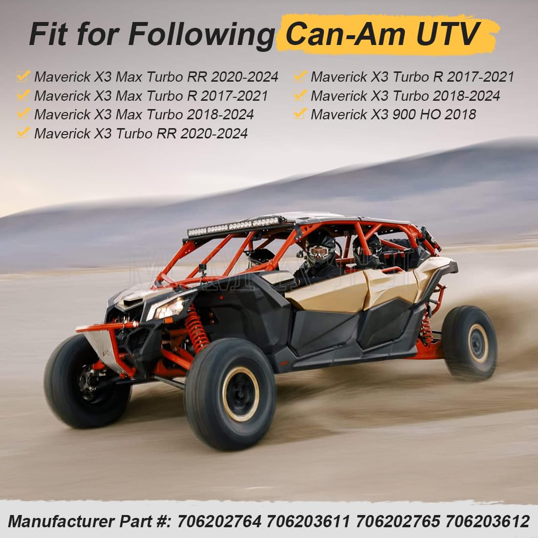 Enlaces finales de la barra estabilizadora delantera apto para Can-am Maverick X3 Max Turbo R RR 900 2017-2024 706202764 706202765