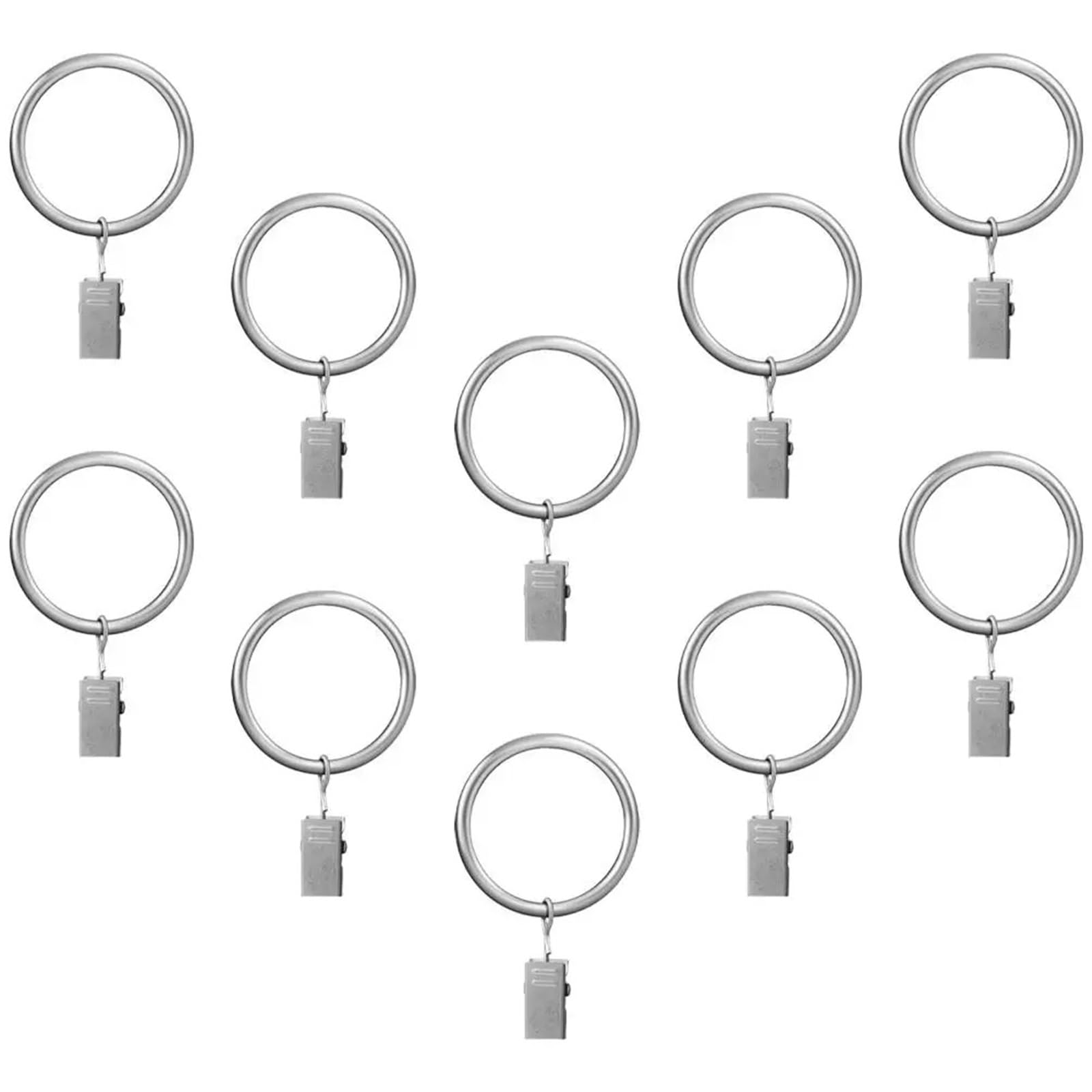 Curtain Rings with Clips 100Pcs Metal Hanging Drapes Hangers for Rod Slide Move Door Shower Curtains Decor