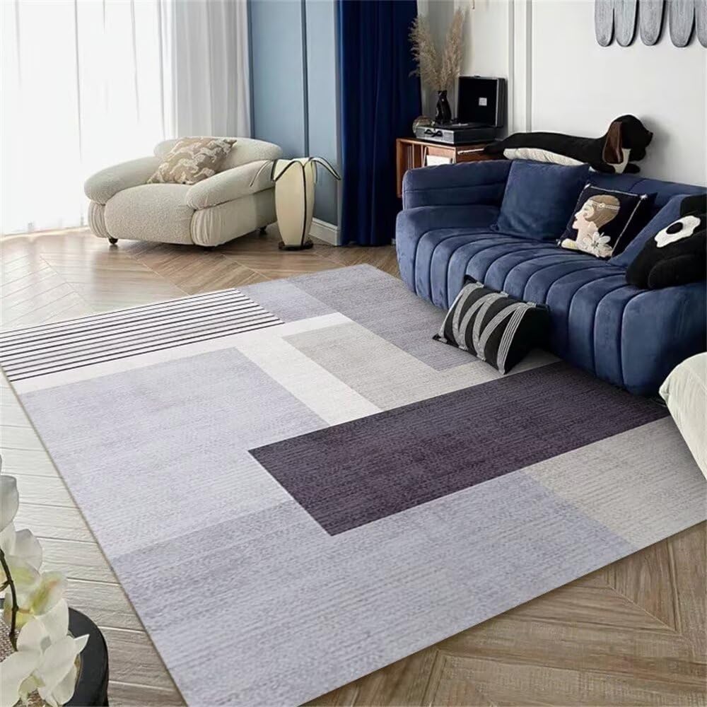 Grand tapis 80x150cm arc en ciel bleu pour décoration chambre moderne