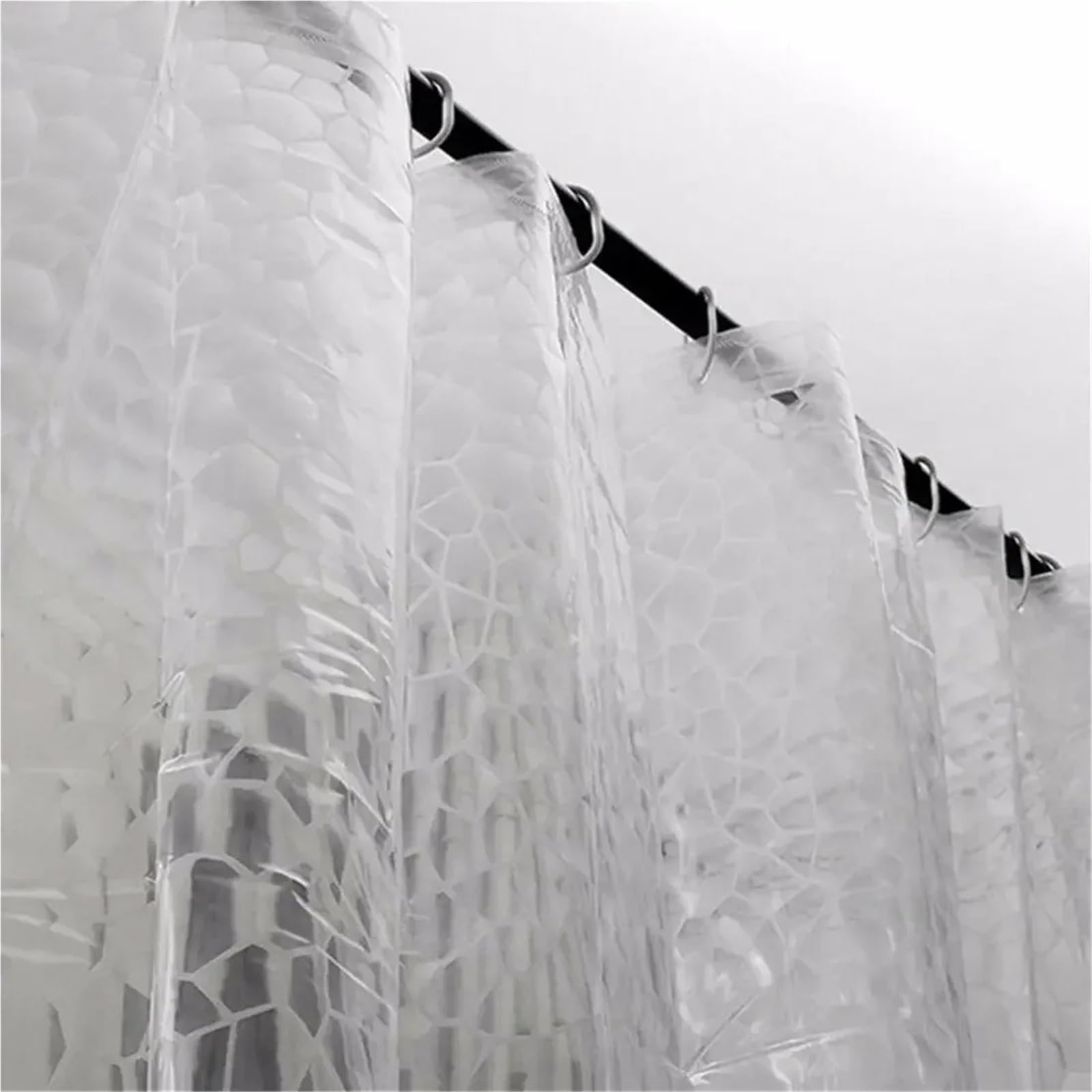Cortina De Ducha Transparente Cortina de Ducha Impermeable, Cortina baño Transparente con Ganchos, Ancha for decoración(W80cmxH180cm)
