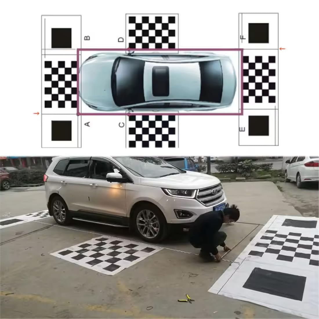 4 sztuki/zestaw panoramiczna tkanina kalibracyjna 3D 2D 4,4 x 1,2 m / 1,6 x