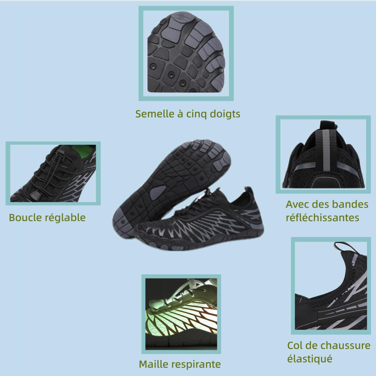 Hike Footwear Chaussures Pieds Nus Femme Homme, Chaussures Minimalistes Homme, Barefoot Shoes, Chaussures Pied Nu, AntidéRapantes Conception à Bout Large