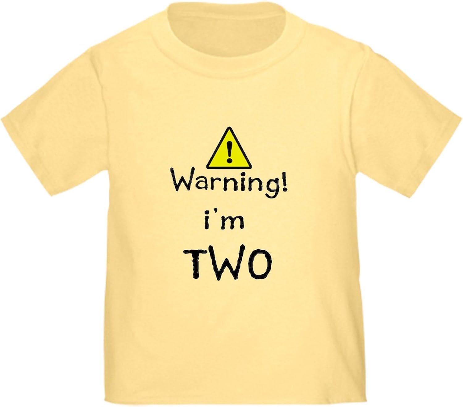 CafePress Warning I'm Two Toddler T Shirt Cute Toddler Graphic Tee, 100% Cotton