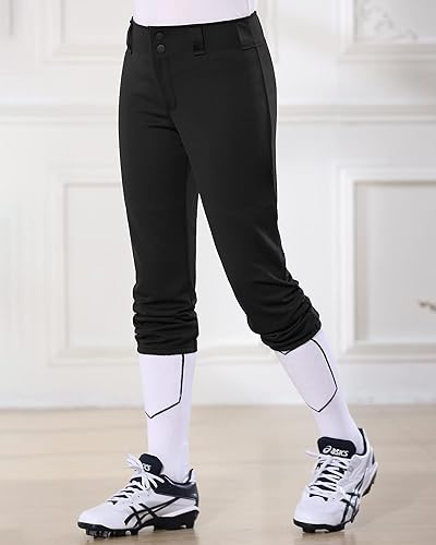 Miniatura 7 de Stelle Pantalones de sóftbol para niñas pantalones de béisbol para niños pantalones de lanzamiento rápido con cinturón