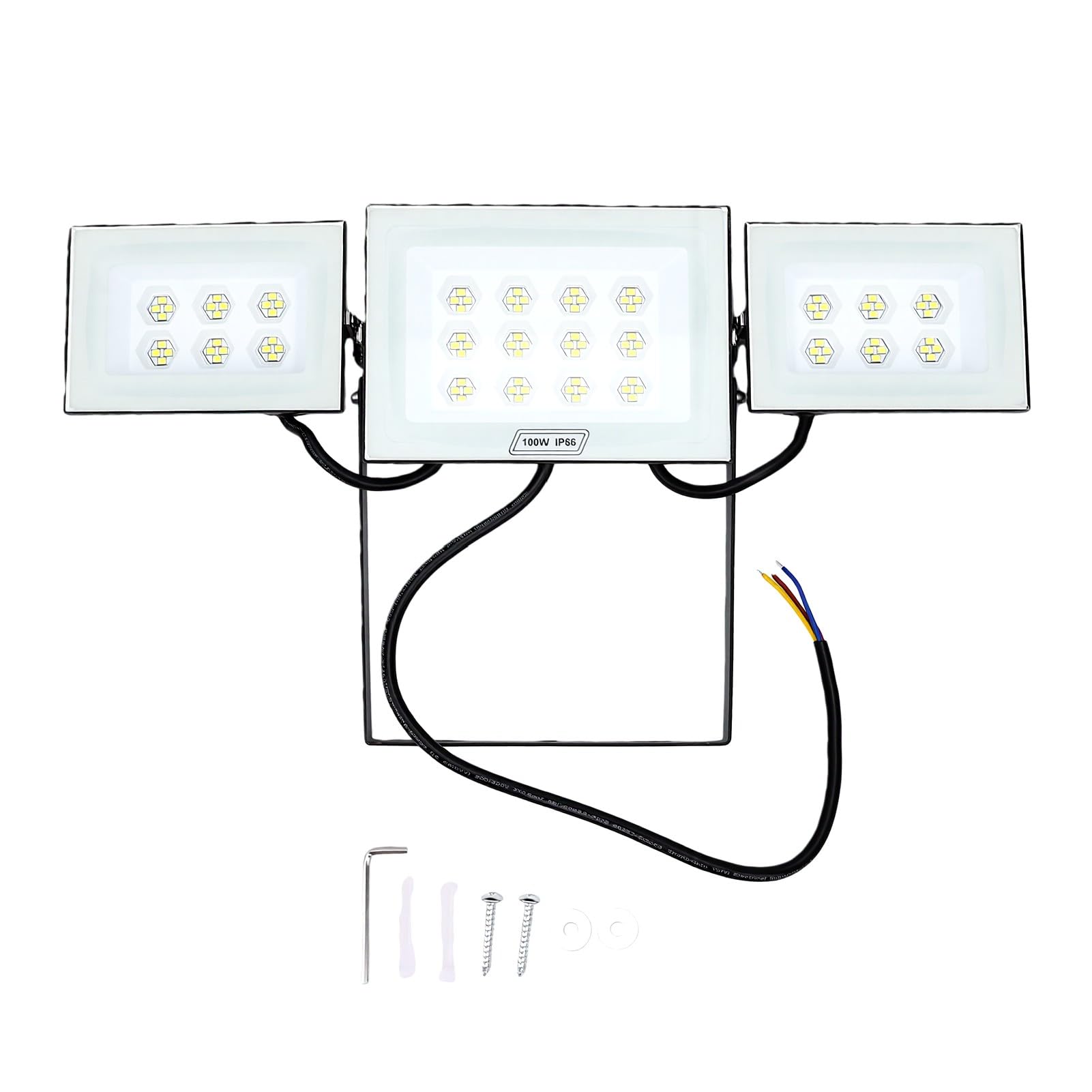 AMONIDA Reflektory LED na Zewnątrz 100 W 3 Głowice ściemnialne Indukcyjne