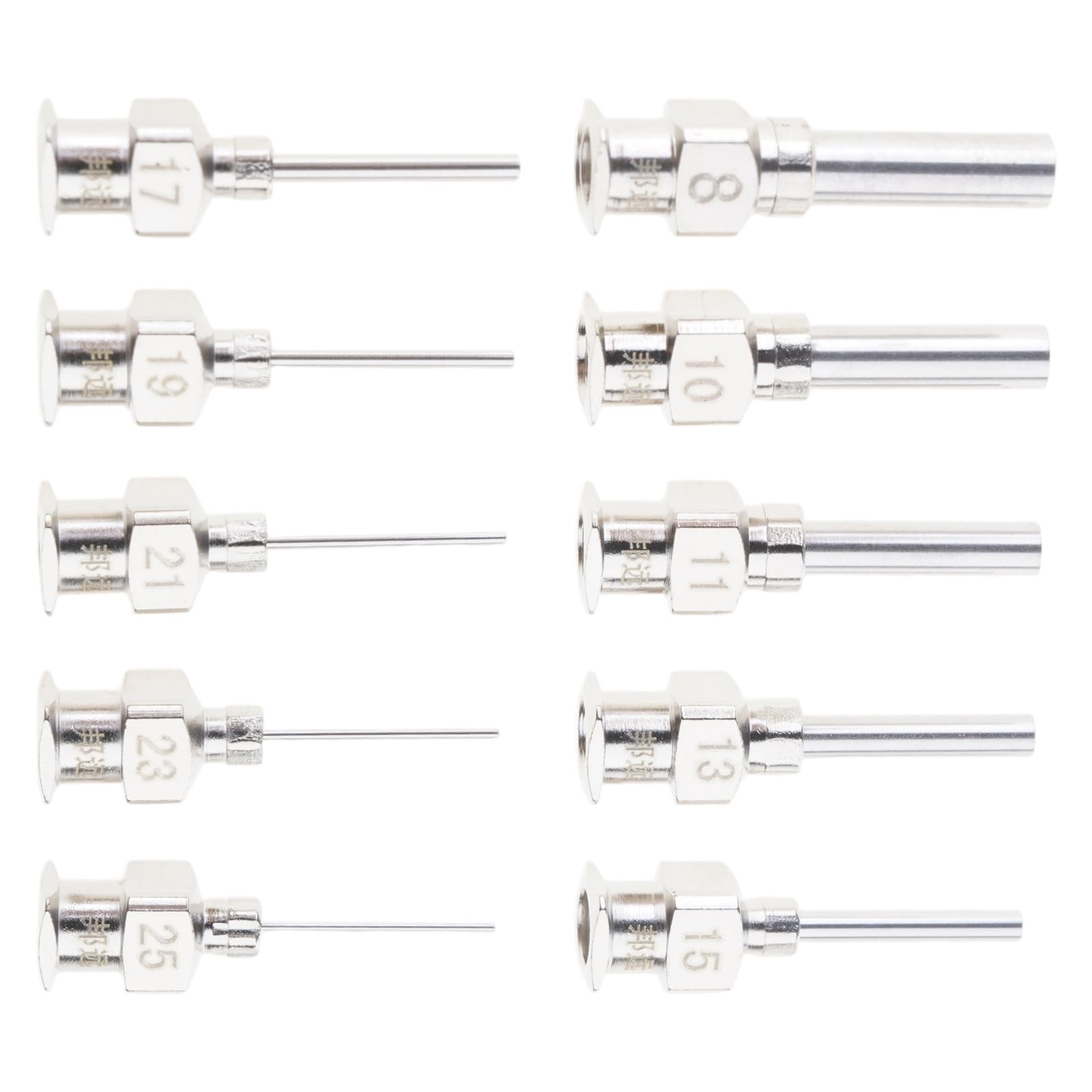 Kaccde 10 Piece Set Box Stainless Steel Glues Nozzle For Automated Equipment Industrial 8G-30G Fluids Dispensing Machine Needle Dispensing Needle