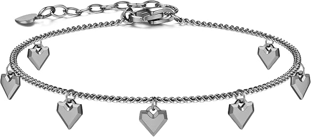 CDE Bracelet for Women Heart Charm Bracelet,Birthday Anniversary Christmas Valentine's Day Jewellery Gifts for Her Women Wife Girls Girlfriend