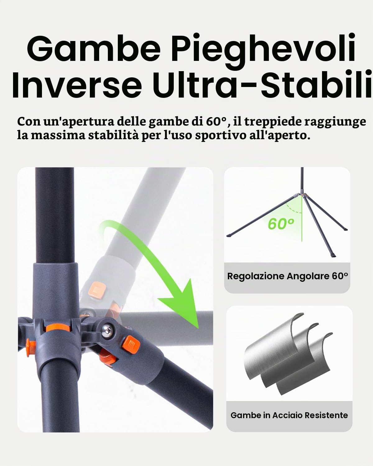 XbotGo NT4 PRO - Treppiede professionale in fibra di carbonio, 3,9 m, extra alto, con colonna centrale ammortizzata ad aria, piedini a ferro di cavallo per registrazione di giochi, perfettamente