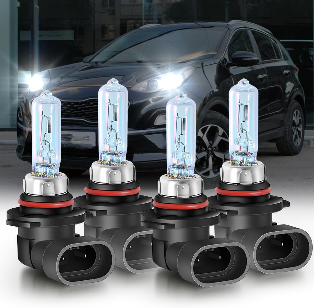 Upgraded Halogen Headlight Bulbs 2017-2022 for Kia Sportage Headlight Bulbs 9005 High Beam and 9005 Low Beam, Performance 5500K White 300% Brightness 4PCS