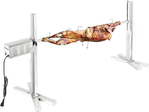 Kit de parrilla para asador, soporte eléctrico de trípode de acero inoxidable de 52 pulgadas, asador de asador de cerdo de 150 libras, kit de