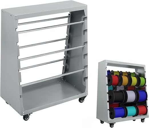 uyoyous Wire Spool Rack with 6 Adjustable Rods, Wire Spool Cart on Wheels, Cable Roll Holder for Industrial Workplace, 300LBS Load Bearing, 29.5 x 25.2 Inch