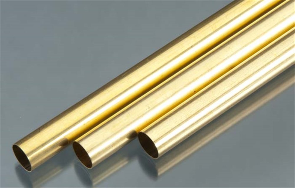 K & S 9117 Round Brass Tube, 17/32" OD x 0.014" Wall x 36" Long, 3 Pieces, Made in The USA